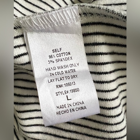 Savanna Jane Women Large White Stripe Floral Embroidered Long Sleeve Top Shirt - Picture 12 of 12